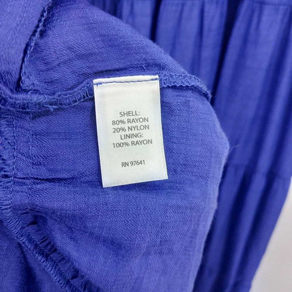 J. Jill Sleeveless Royal Blue Tiered Maxi Dress - Picture 9 of 13